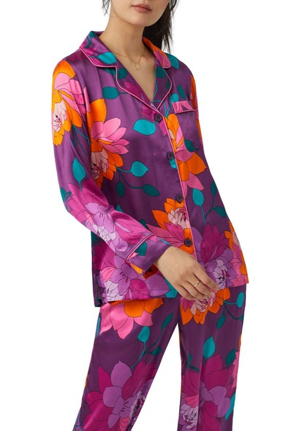 Shop Bedhead Pajamas Print Silk Pajamas In Evening Bloom