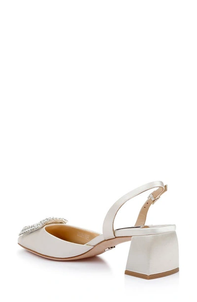Shop Badgley Mischka Collection Emmie Slingback Pointed Toe Pump In Ivory