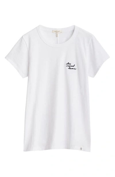 Shop Rag & Bone Star Crossed Lovers Embroidered Organic Cotton T-shirt In White