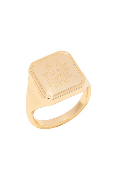 Shop Brook & York Quincy Monogram Signet Ring In Gold