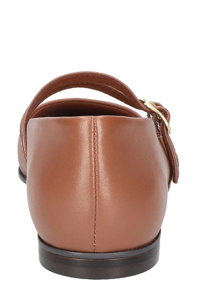Bella Vita Davenport Womens Leather Square Toe Mary Janes In Dark Tan Leather