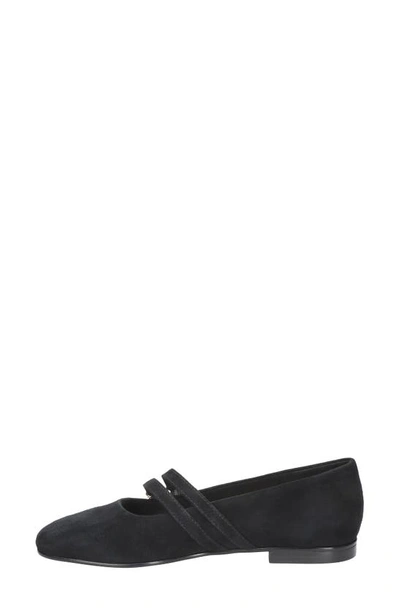 Shop Bella Vita Davenport Double Strap Mary Jane In Black Suede Leather