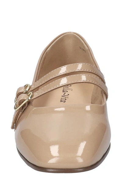 Bella Vita Davenport Womens Patent Square Toe Mary Janes In Nude Patent