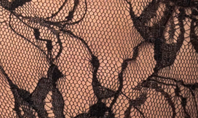 Mapalé Cutout Lace-up Floral Lace Bodysuit In Black