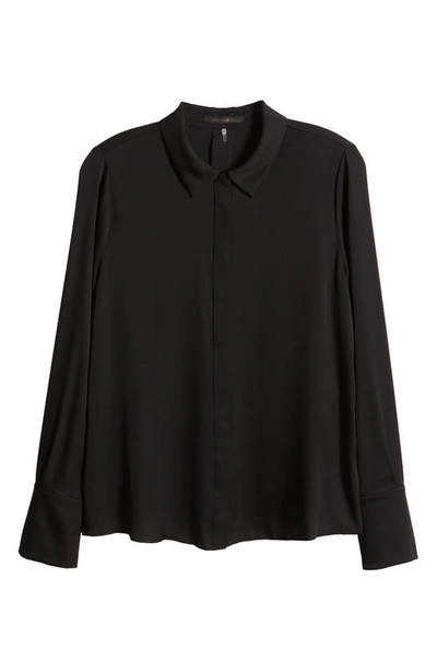 Kobi Halperin Liv Split-cuff Stretch Silk Blouse In Black