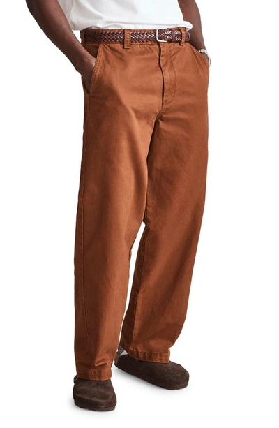 Shop Madewell Cotton Twill Chino Pants In Clifftop Brown