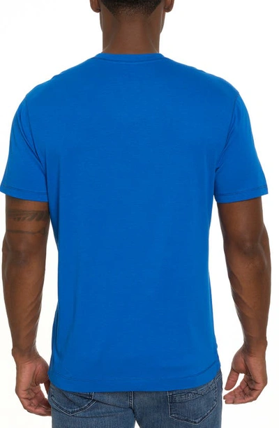 Shop Robert Graham Eastwood V-neck Cotton Blend T-shirt In Cobalt