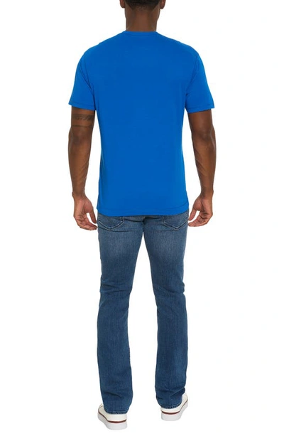 Shop Robert Graham Eastwood V-neck Cotton Blend T-shirt In Cobalt