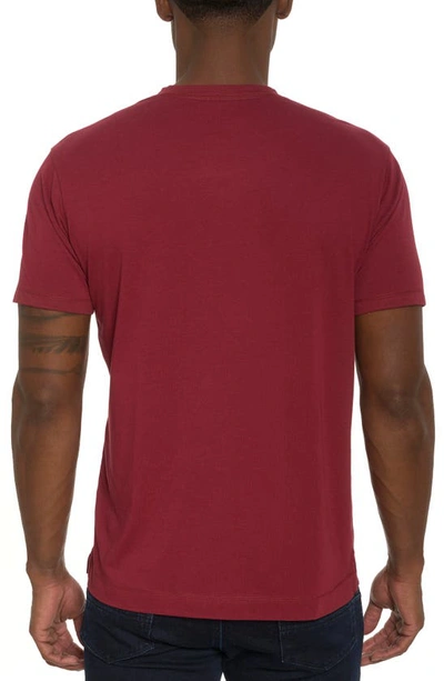Shop Robert Graham Eastwood V-neck Cotton Blend T-shirt In Burgundy
