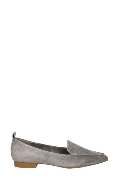 Shop Bella Vita Alessi Pointed Toe Loafer In Grey Suede Leather