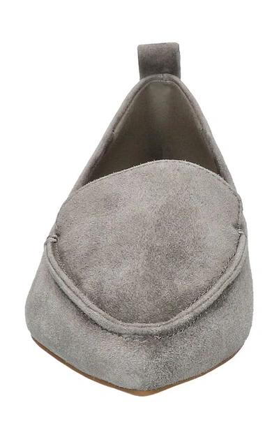 Shop Bella Vita Alessi Pointed Toe Loafer In Grey Suede Leather