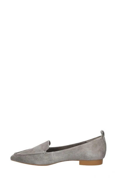 Shop Bella Vita Alessi Pointed Toe Loafer In Grey Suede Leather