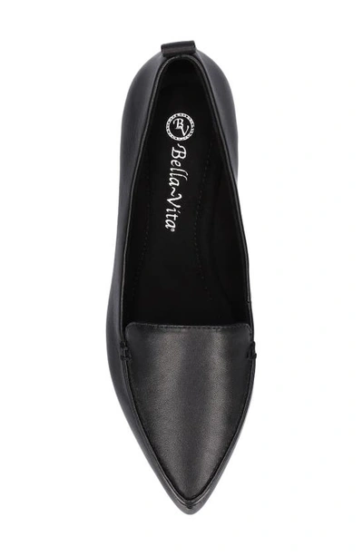 Shop Bella Vita Alessi Pointed Toe Loafer In Black Leather