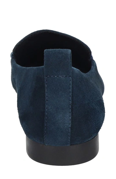 Bella Vita Alessi Pointed Toe Loafer In Navy Suede Leather