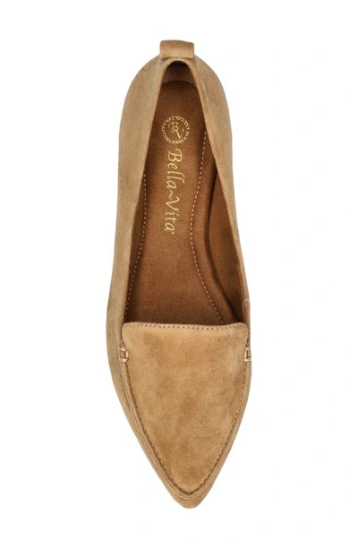 Bella Vita Women's Alessi Pointed Toe Flats In Cognac Suede Leather