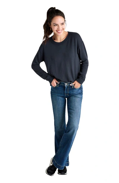 Shop Splendid Crewneck Pullover In Navy