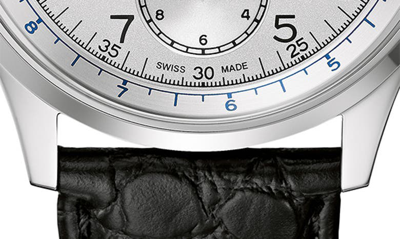 Shop Bulova Joseph  Leather Strap Chronograph Watch, 42mm In Silverone