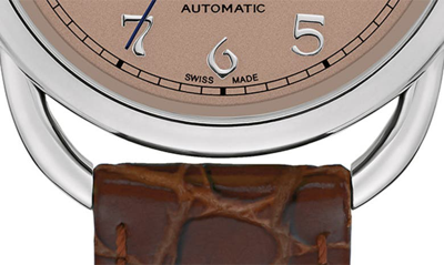 Bulova Joseph  Commodore Leather Strap Watch In Silverone