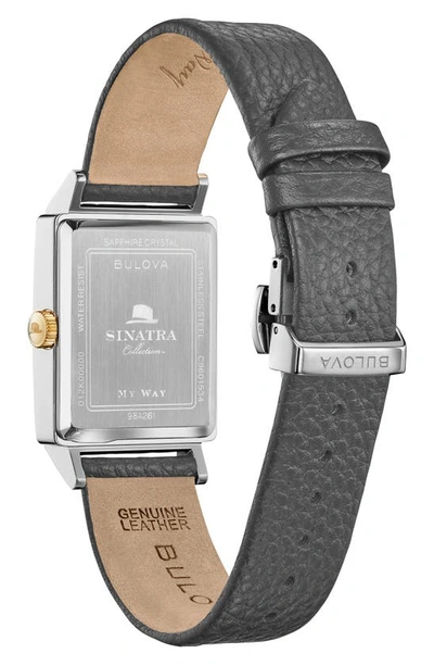 Bulova Frank Sinatra My Way Leather Mens Watch In Silverone