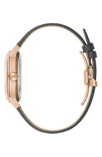 Bulova Men's Frank Sinatra Summer Wind Automatic Gray Leather Strap Watch 40mm In Rose Goldone