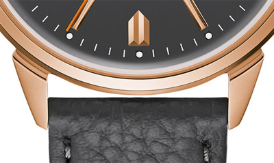 Bulova Men's Frank Sinatra Summer Wind Automatic Gray Leather Strap Watch 40mm In Rose Goldone