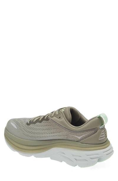 Shop Hoka Bondi 8 Running Shoe In Olive Haze / Mercury