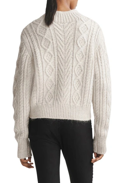 Shop Rag & Bone Brody Mock Neck Cable Stitch Sweater In Light Grey