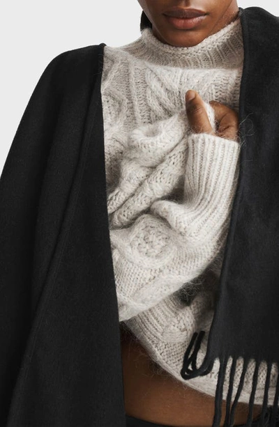 Rag & Bone Brody Mock Neck Cable Stitch Sweater In Light Grey