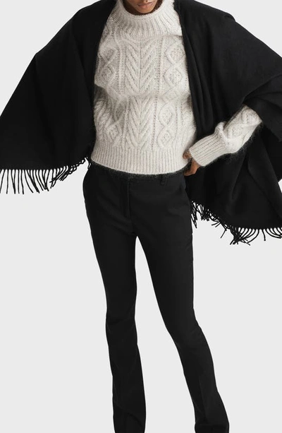 Rag & Bone Brody Mock Neck Cable Stitch Sweater In Light Grey