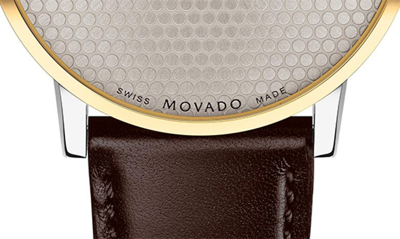 Shop Movado Museum Classic Leather Strap Watch, 40mm In Brown/ Silver