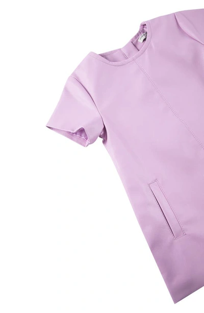 Habitual Faux Leather Dress In Lavender