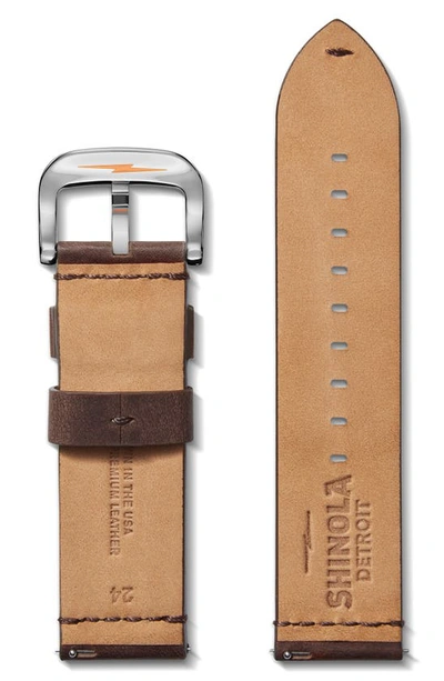 Shinola Men's Leather Watch Strap, 24mm In Cattail