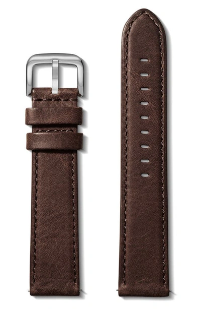 Shop Shinola Extra Large Grizzly Classic Interchangeable Leather Watchband, 22mm In British Tan