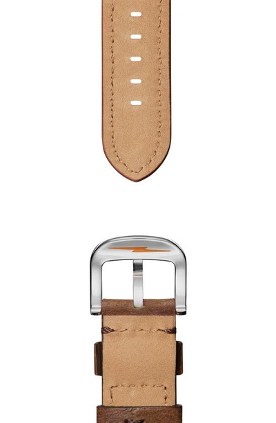 Shop Shinola Extra Large Grizzly Classic Interchangeable Leather Watchband, 22mm In Cattail
