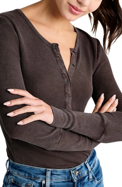 Shop Splendid Classic Thermal Henley In Chocolate