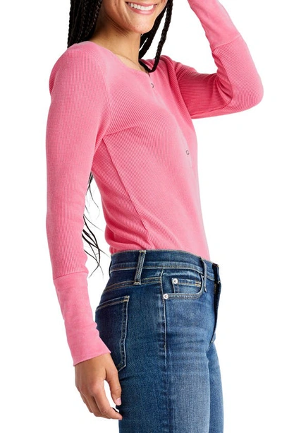 Shop Splendid Classic Thermal Henley In Cosmo