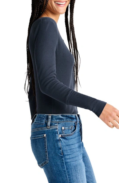 Splendid Classic Thermal Henley In Navy