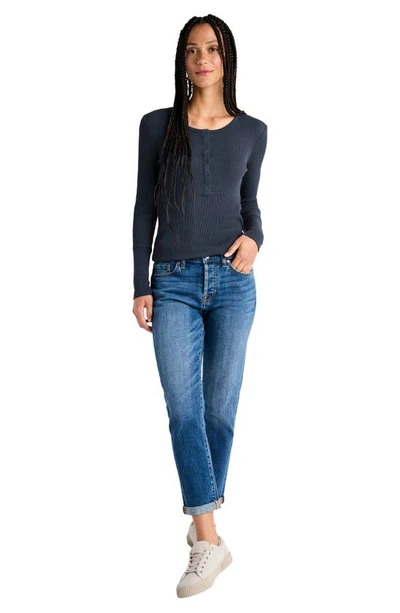 Splendid Classic Thermal Henley In Navy
