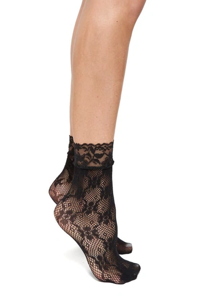 Shop Stems Trellis Fishnet Ankle Socks In Black