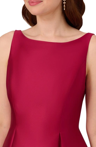 Shop Adrianna Papell Sleeveless Mikado Fit & Flare Midi Dress In Red Plum