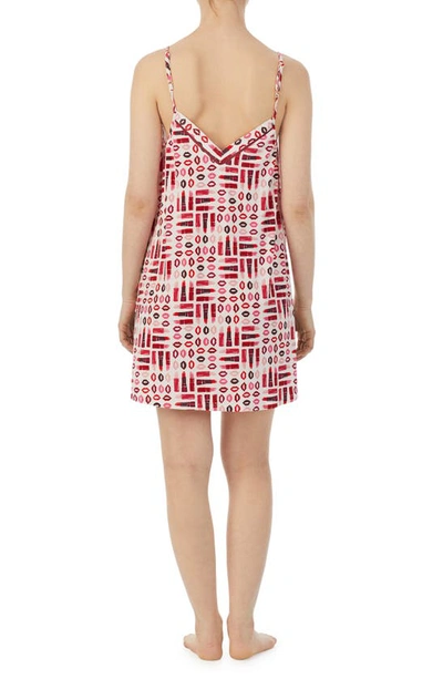 Shop Kate Spade Lace Trim Print Chemise In Pink Multi