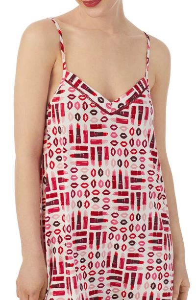 Shop Kate Spade Lace Trim Print Chemise In Pink Multi