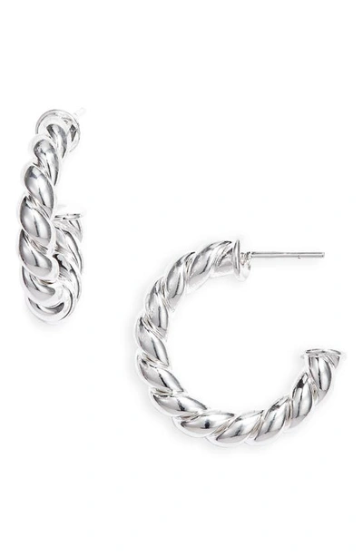 Shop Child Of Wild Twisted Sister Large Hoop Earrings In Silver