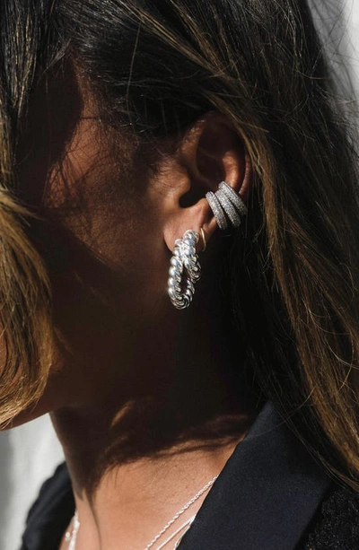 Child Of Wild Twisted Sister Large Hoop Earrings In Silver