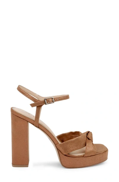 Shop Jewel Badgley Mischka Valencia Ankle Strap Platform Sandal In Bronze