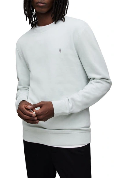 Shop Allsaints Raven Slim Fit Crewneck Sweatshirt In Infused Green