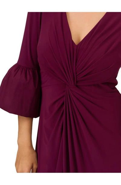 Shop Adrianna Papell Twist Front Jersey Gown In Bordeaux