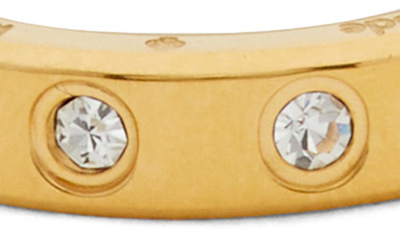 Shop Kate Spade Cubic Zirconia Band Ring In Clear/ Gold