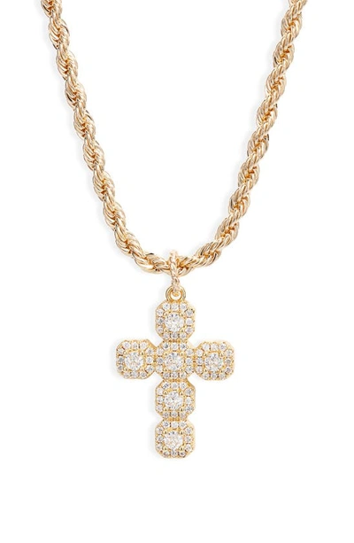Shop Child Of Wild Nelli Cross Pendant Necklace In Gold