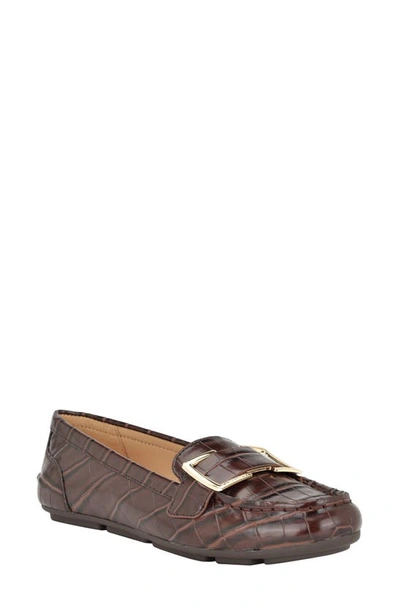 Calvin Klein Lydia Driving Shoe In Dark Brown